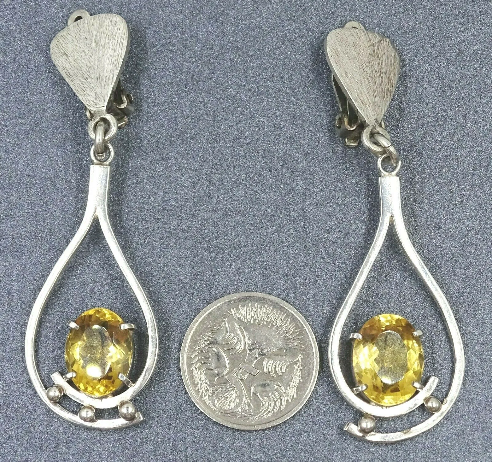 Citrine Drop/Dangle Sterling Silver Earrings