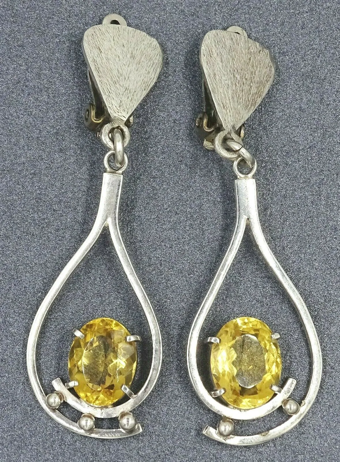 Citrine Drop/Dangle Sterling Silver Earrings