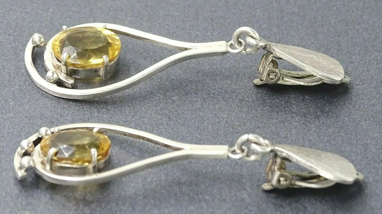 Citrine Drop/Dangle Sterling Silver Earrings