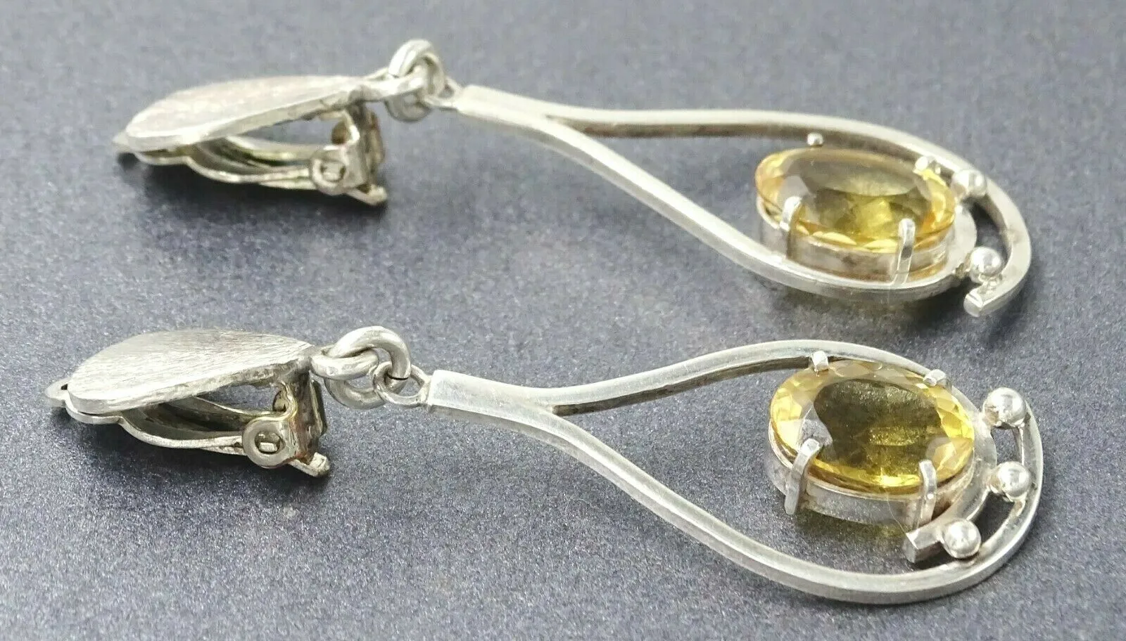 Citrine Drop/Dangle Sterling Silver Earrings