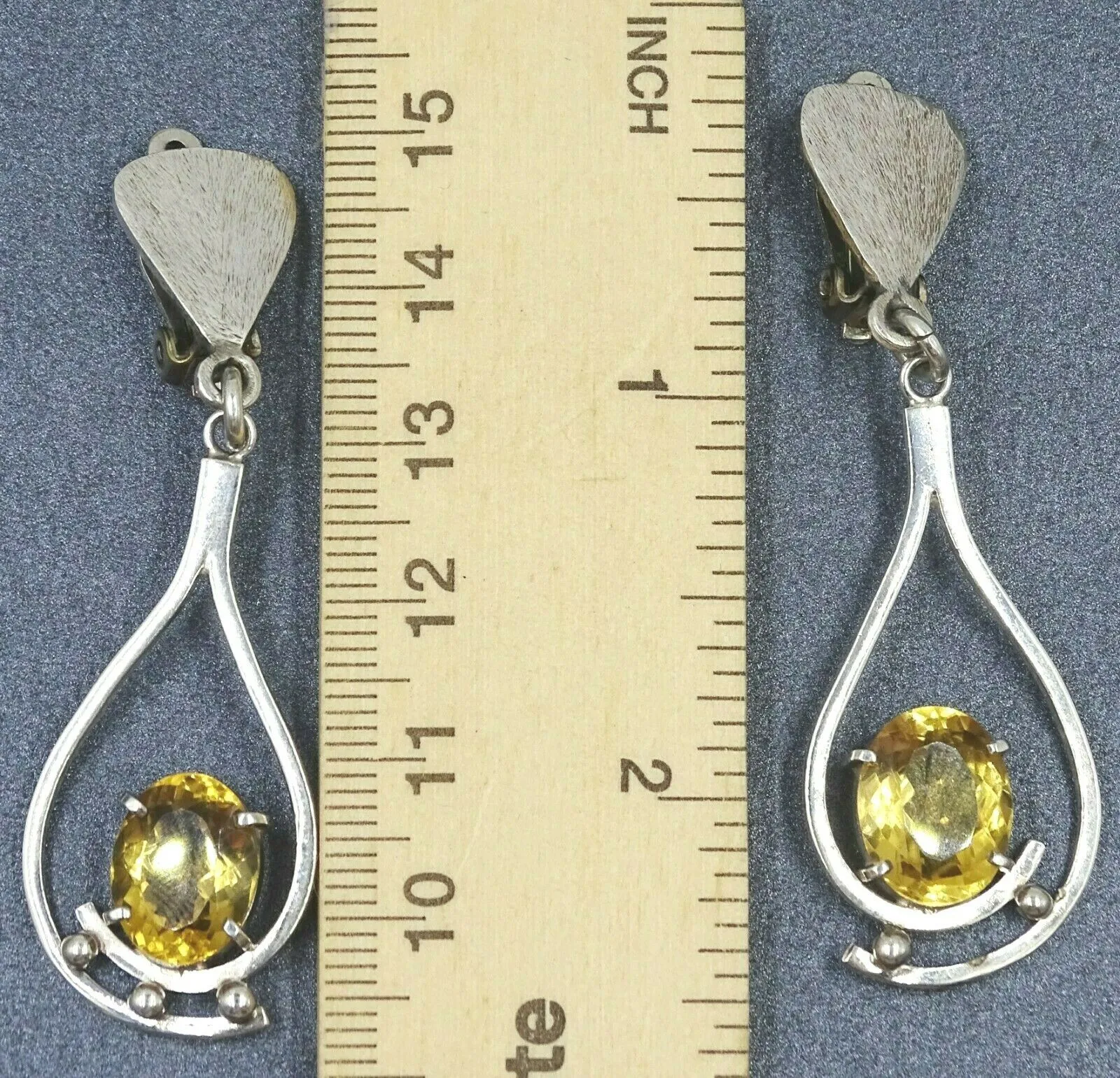 Citrine Drop/Dangle Sterling Silver Earrings