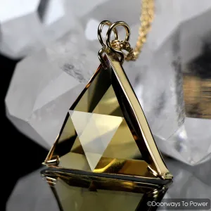 Citrine Quartz Star of David Vogel Crystal Pendant 14k