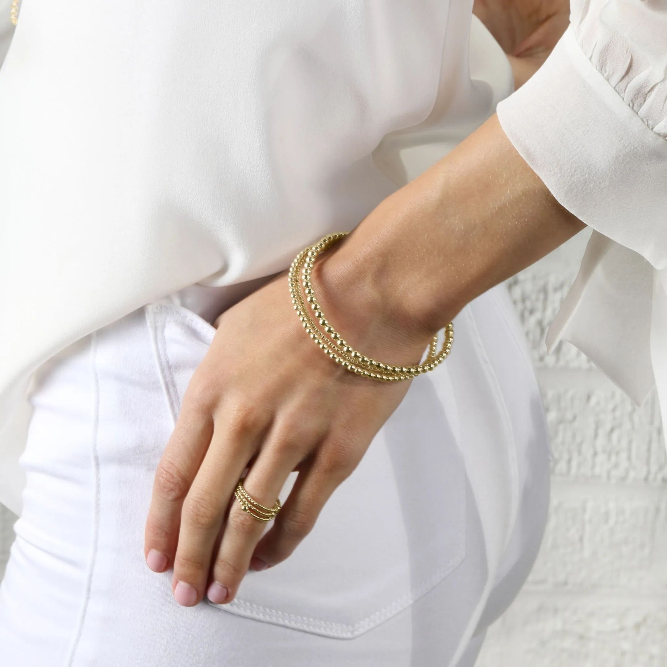 Classic Beaded Bangle Stack