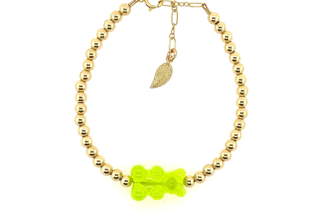 Classic "Gummy Bear" Charm with Tarnish-Free Ball Beads