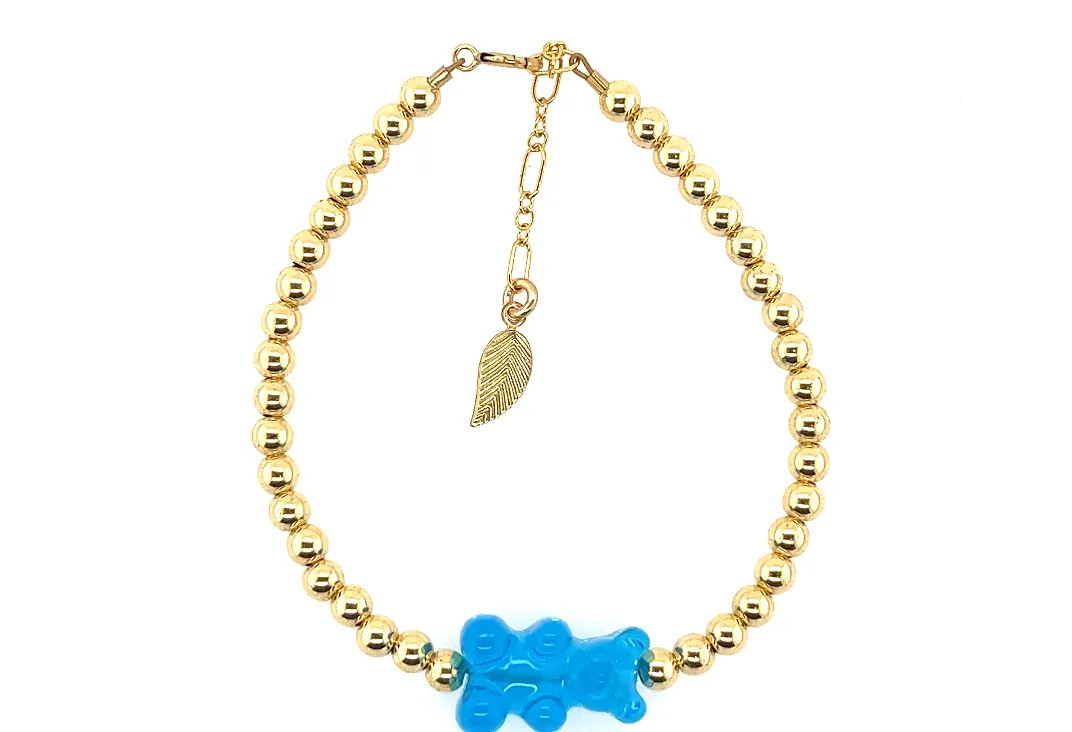 Classic "Gummy Bear" Charm with Tarnish-Free Ball Beads