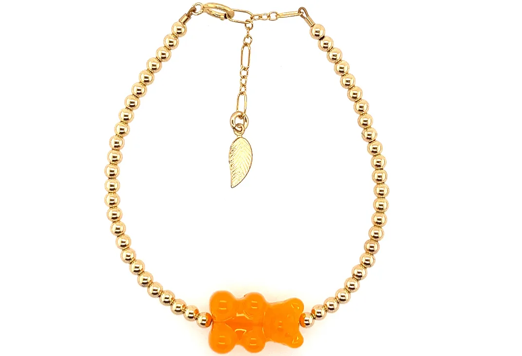 Classic "Gummy Bear" Charm with Tarnish-Free Ball Beads