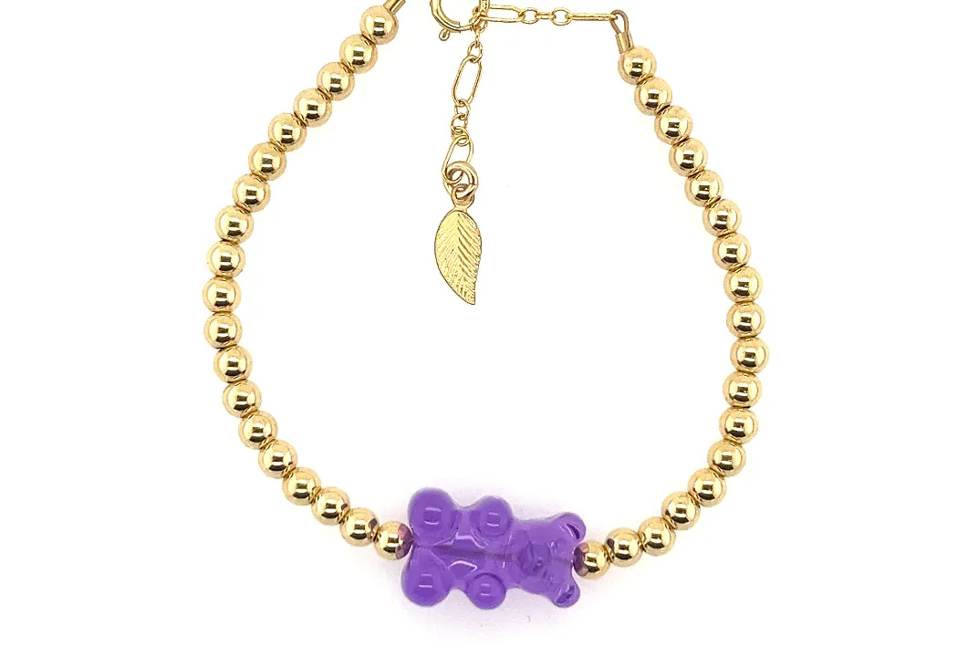 Classic "Gummy Bear" Charm with Tarnish-Free Ball Beads