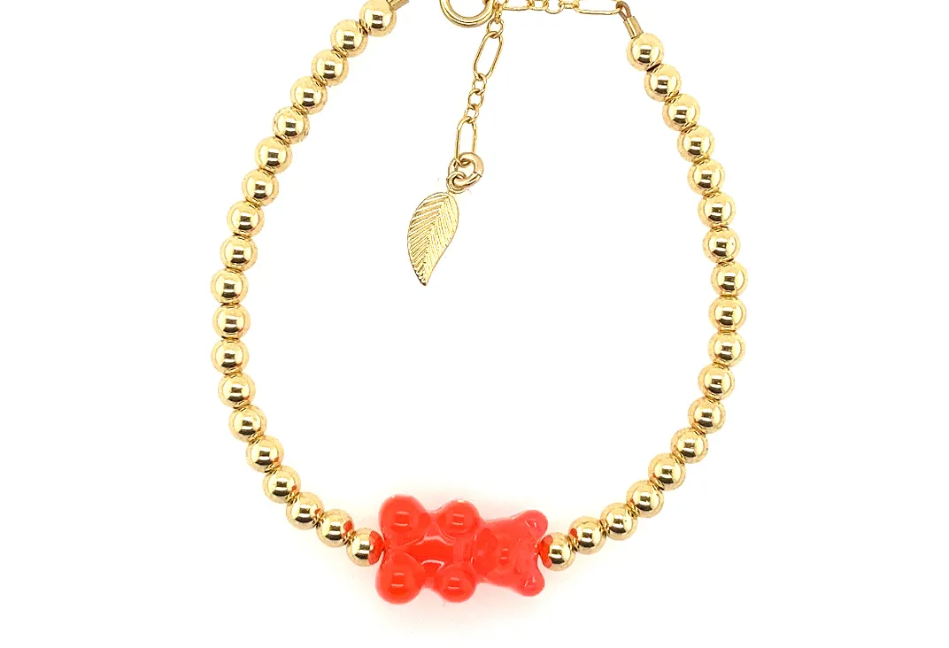 Classic "Gummy Bear" Charm with Tarnish-Free Ball Beads