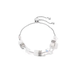 Coeur De Lion GeoCUBE® Iconic Nature White and Silver Chain Bracelet