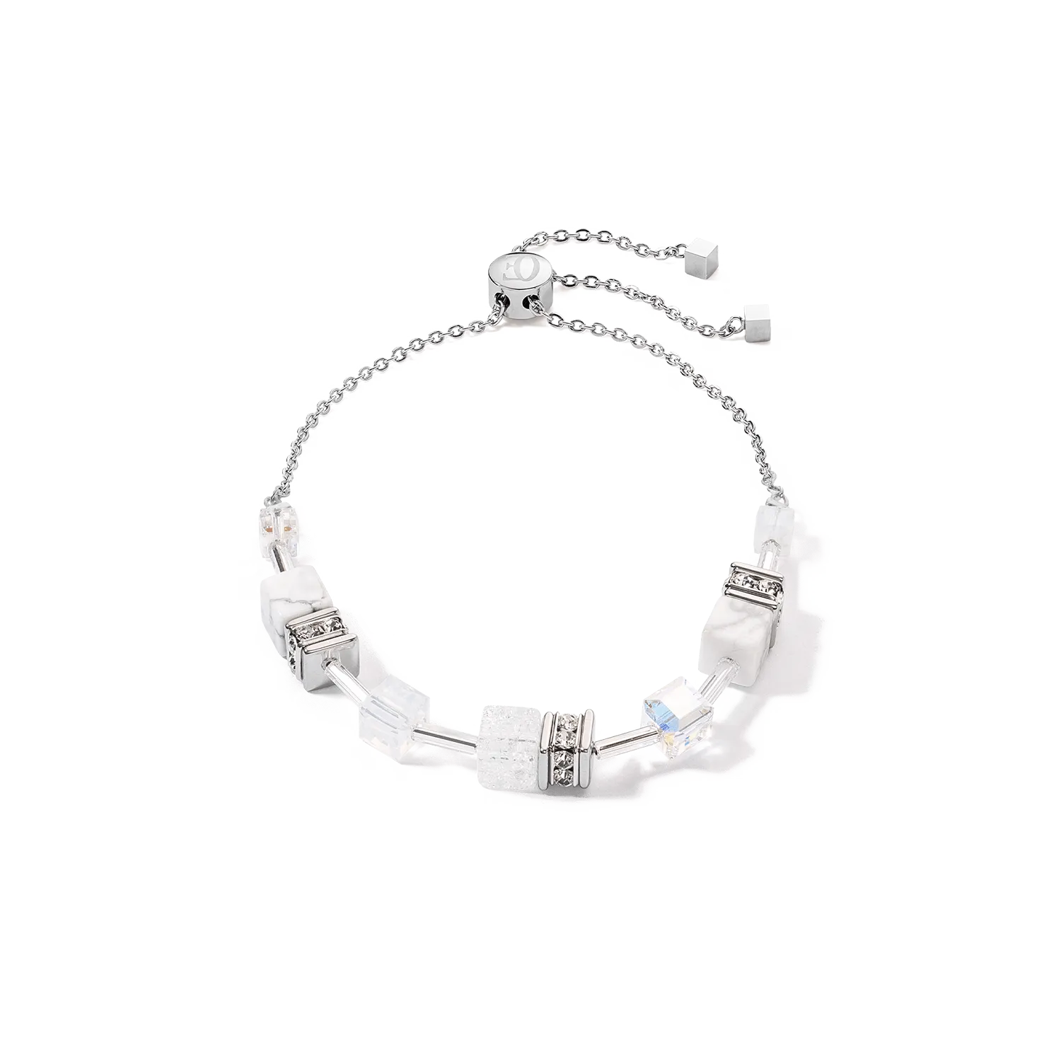 Coeur De Lion GeoCUBE® Iconic Nature White and Silver Chain Bracelet