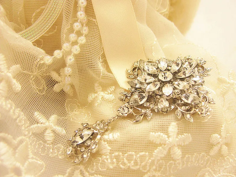 Crystal Jeweled Wedding Brooch