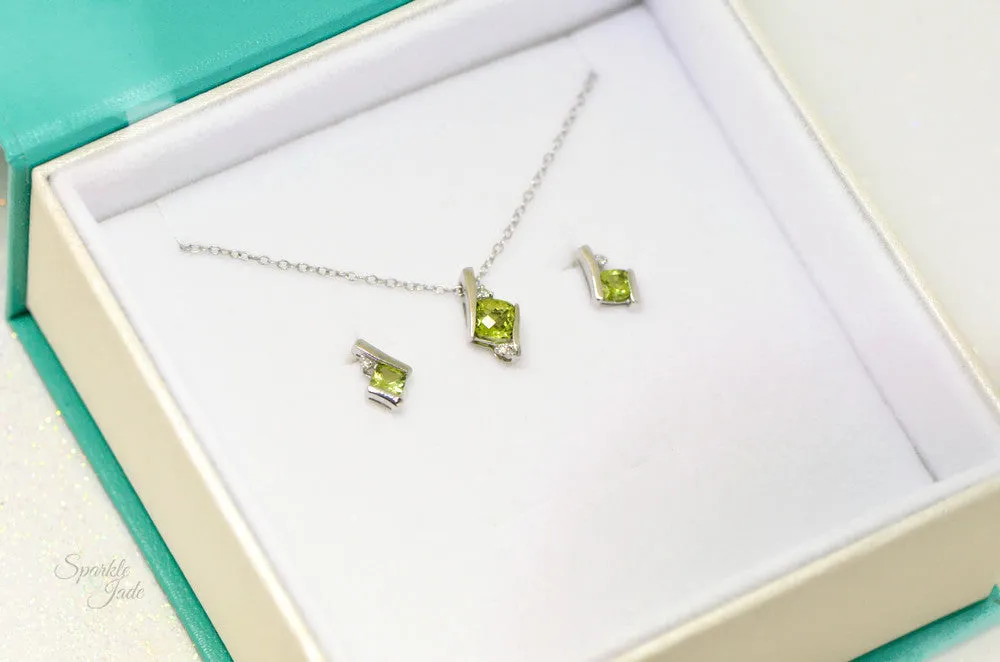 Cushion Cut Gemstone & Diamond Earrings