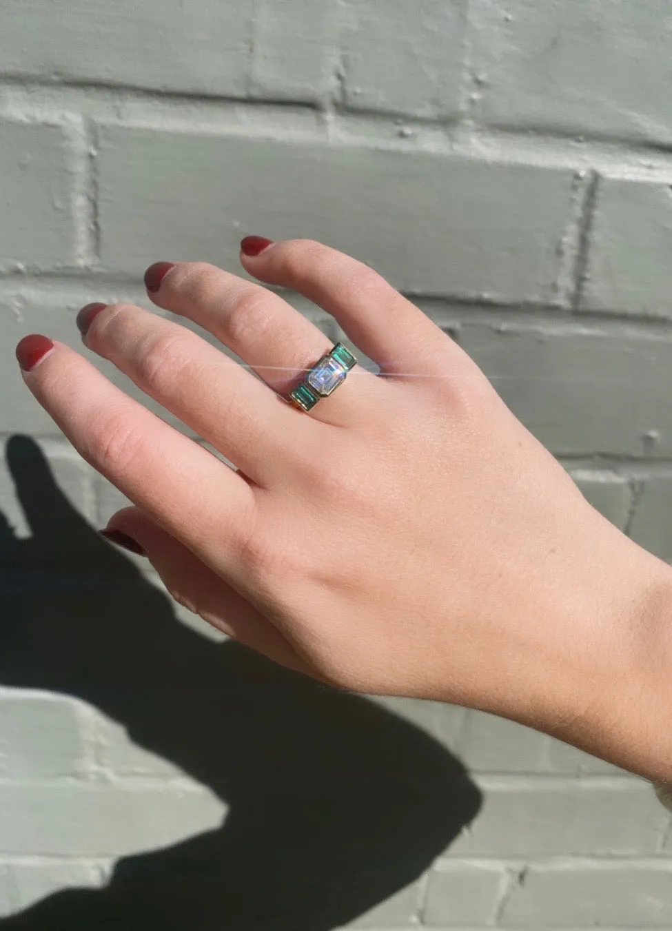 CUSTOM EMERALD & DIAMOND RING