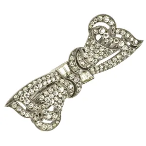 Diamanté & Sterling Ciro Brooch or Pair of Clips