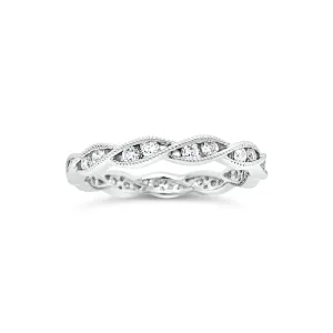 Diamond Infinity Ring with Milgrain