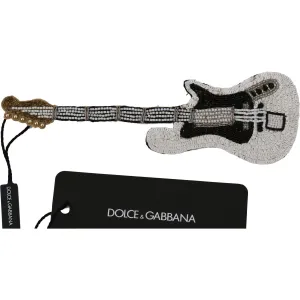 Dolce & Gabbana Gold Sequined Guitar Pin Brooch