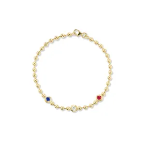 Double Bubble Bezel Blue Sapphire x Diamond x Ruby Bracelet