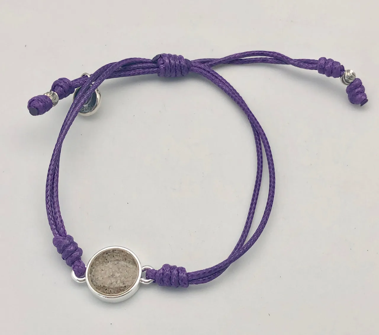 Dune Jewelry Touch the World Opioid Research & Rehabilitation Rockaway Sand, Purple String & Horizon Charm Bracelet