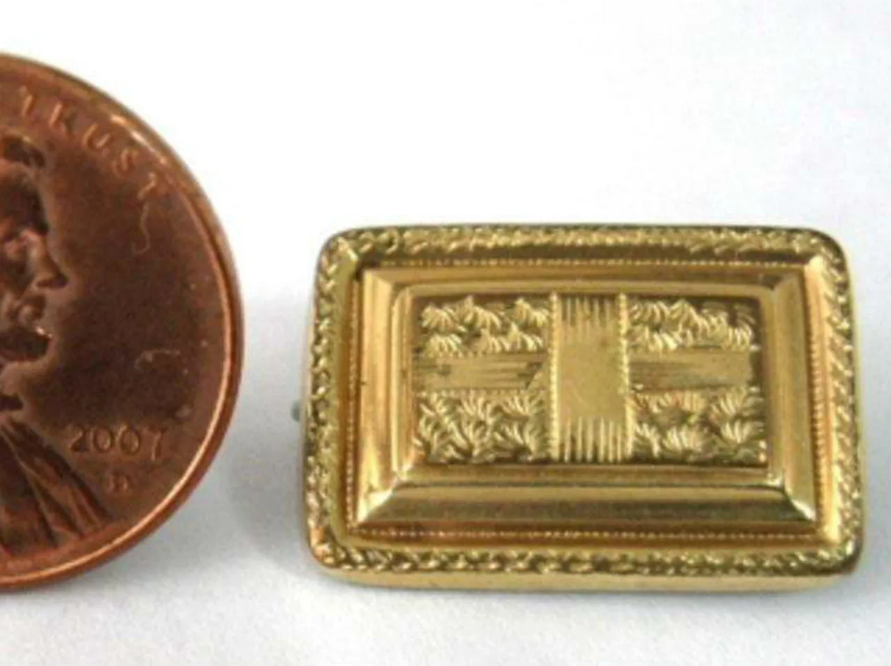 Edwardian Gold Filled Brooch Pin All Hand Made Hand Engraved 1900 England