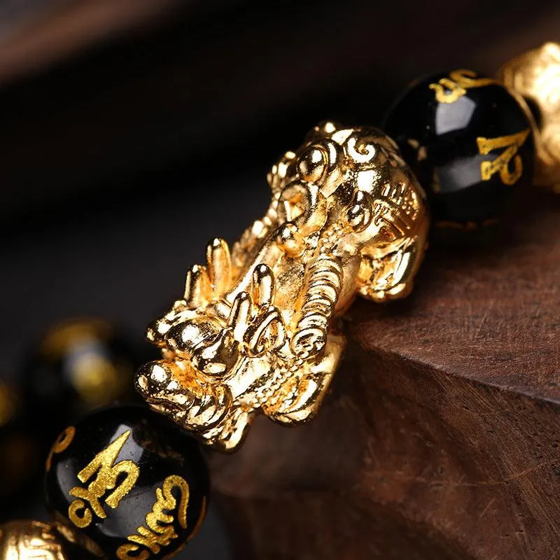 Embrace Prosperity with the Feng Shui Pixiu Obsidian Wealth Bracelet