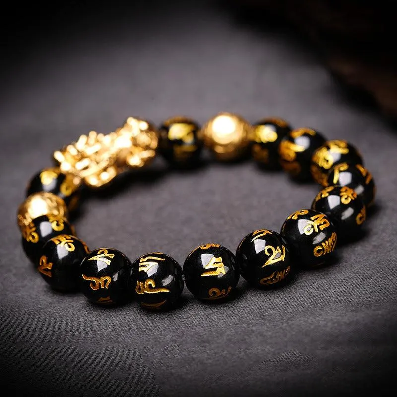 Embrace Prosperity with the Feng Shui Pixiu Obsidian Wealth Bracelet