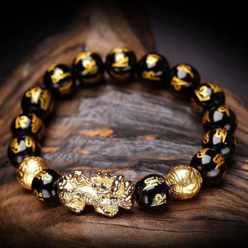 Embrace Prosperity with the Feng Shui Pixiu Obsidian Wealth Bracelet