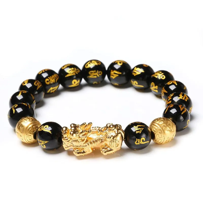 Embrace Prosperity with the Feng Shui Pixiu Obsidian Wealth Bracelet