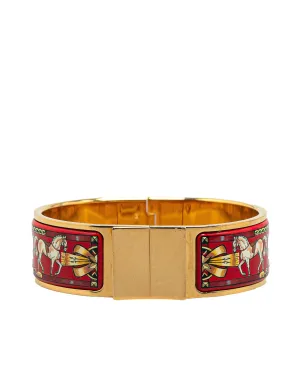 Enamel and Gold-Plated Wide Bracelet