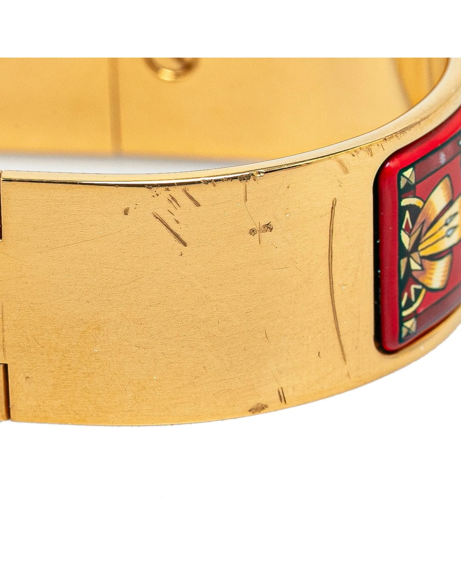 Enamel and Gold-Plated Wide Bracelet