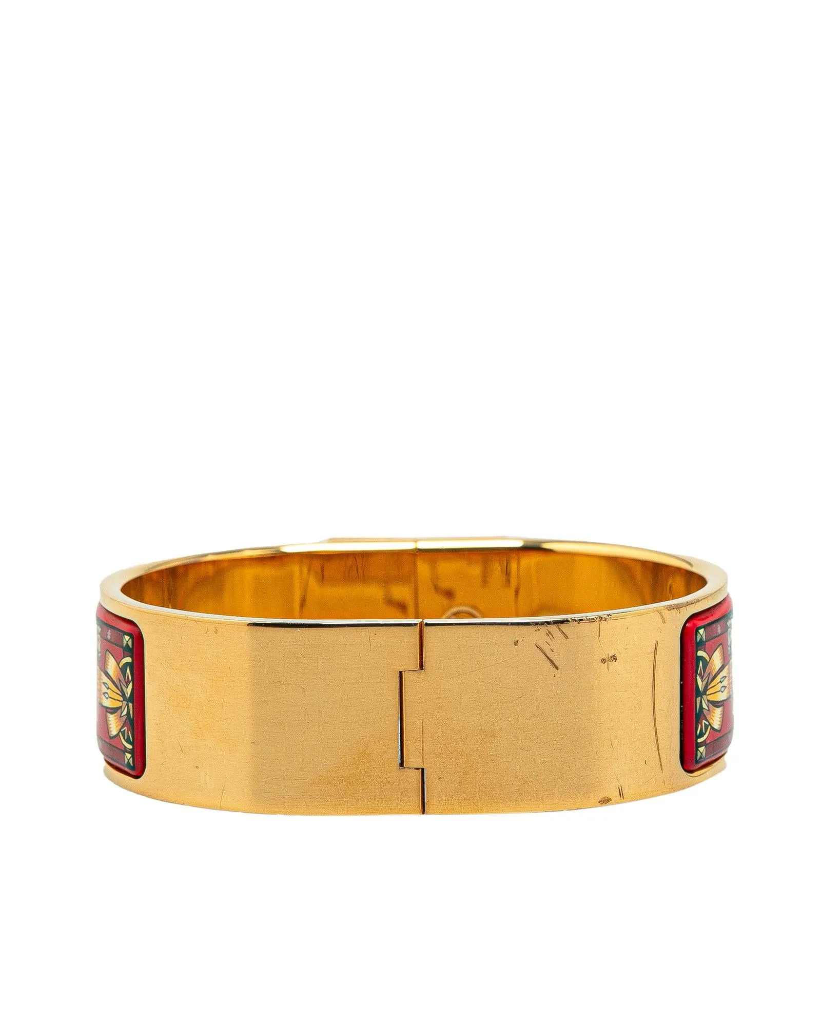 Enamel and Gold-Plated Wide Bracelet