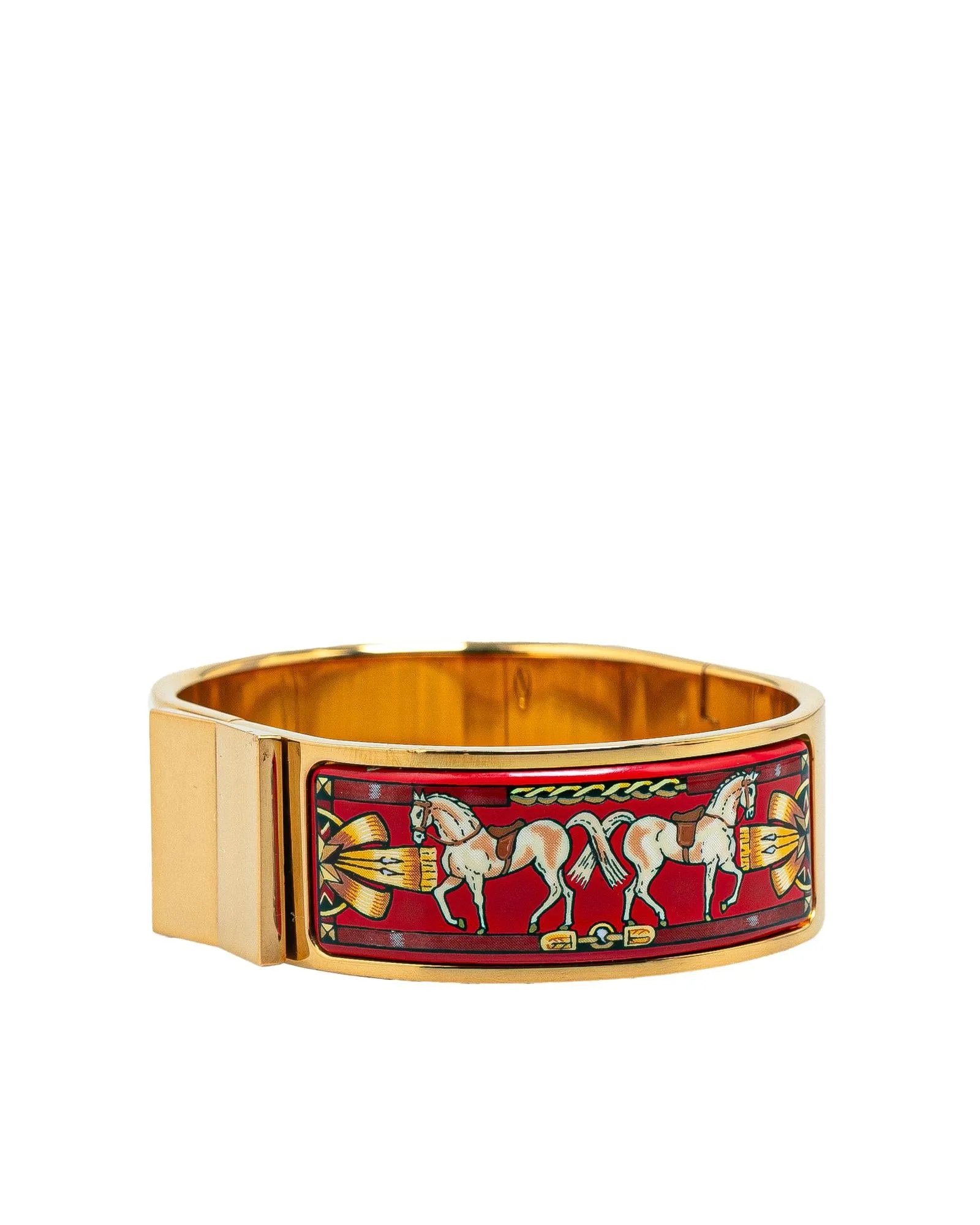 Enamel and Gold-Plated Wide Bracelet