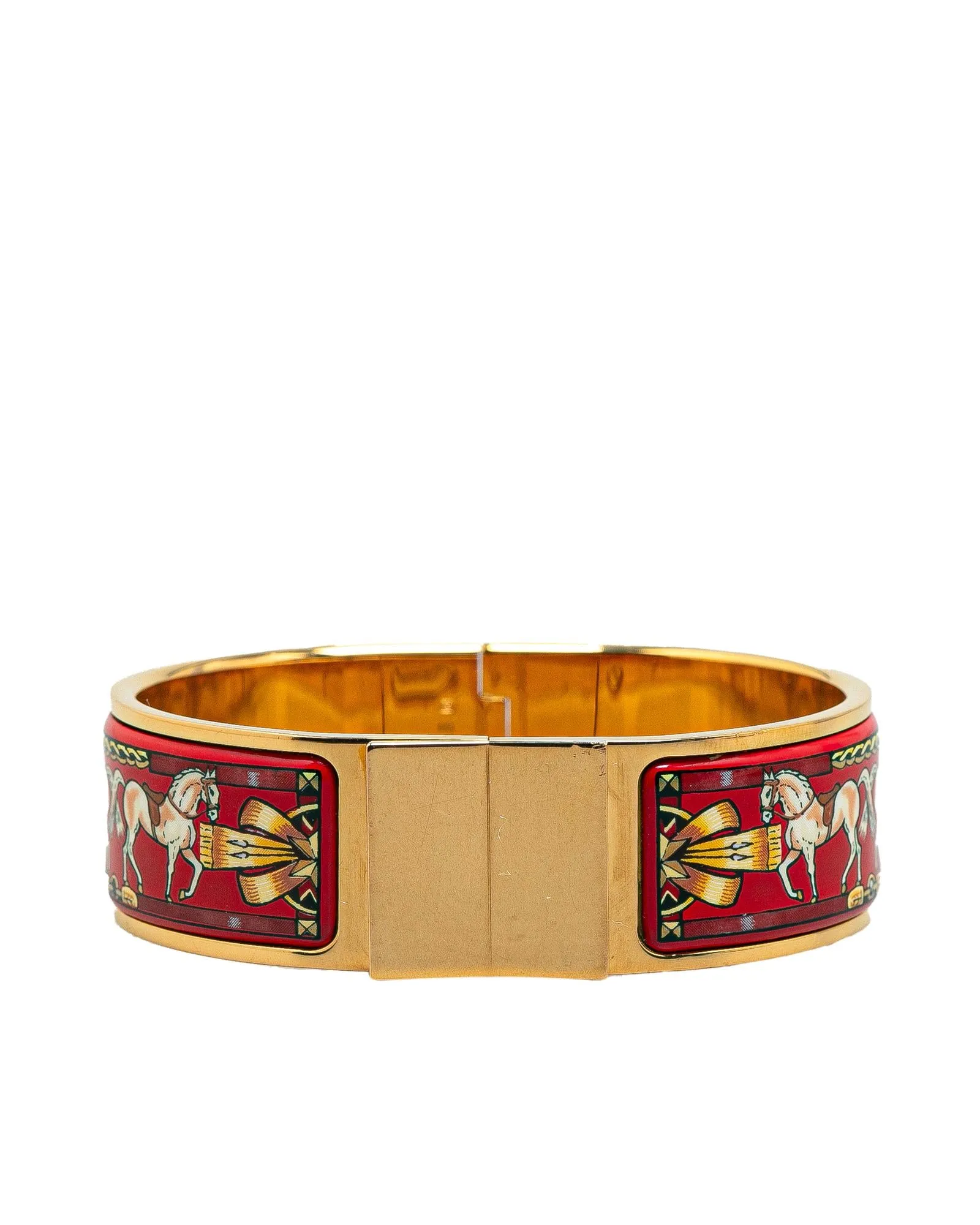 Enamel and Gold-Plated Wide Bracelet