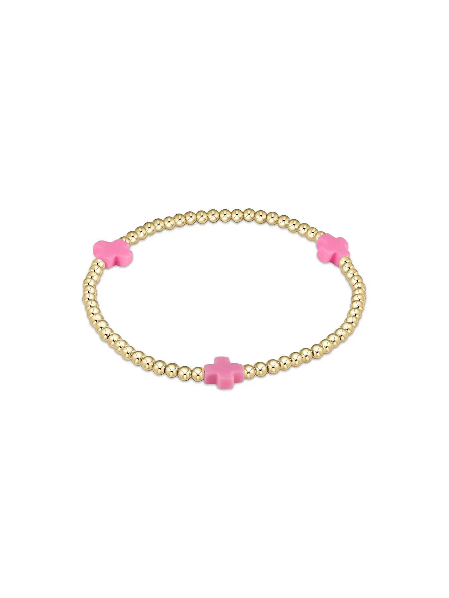 enewton Signature Cross Pattern Gold Bead Bracelet: 3mm