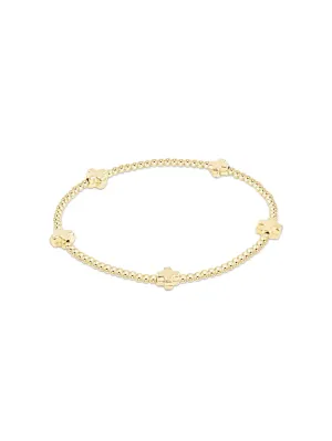 enewton Signature Cross Small Gold Pattern Bead Bracelet