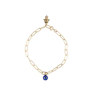 Evil Eye Cable Chain Bracelet