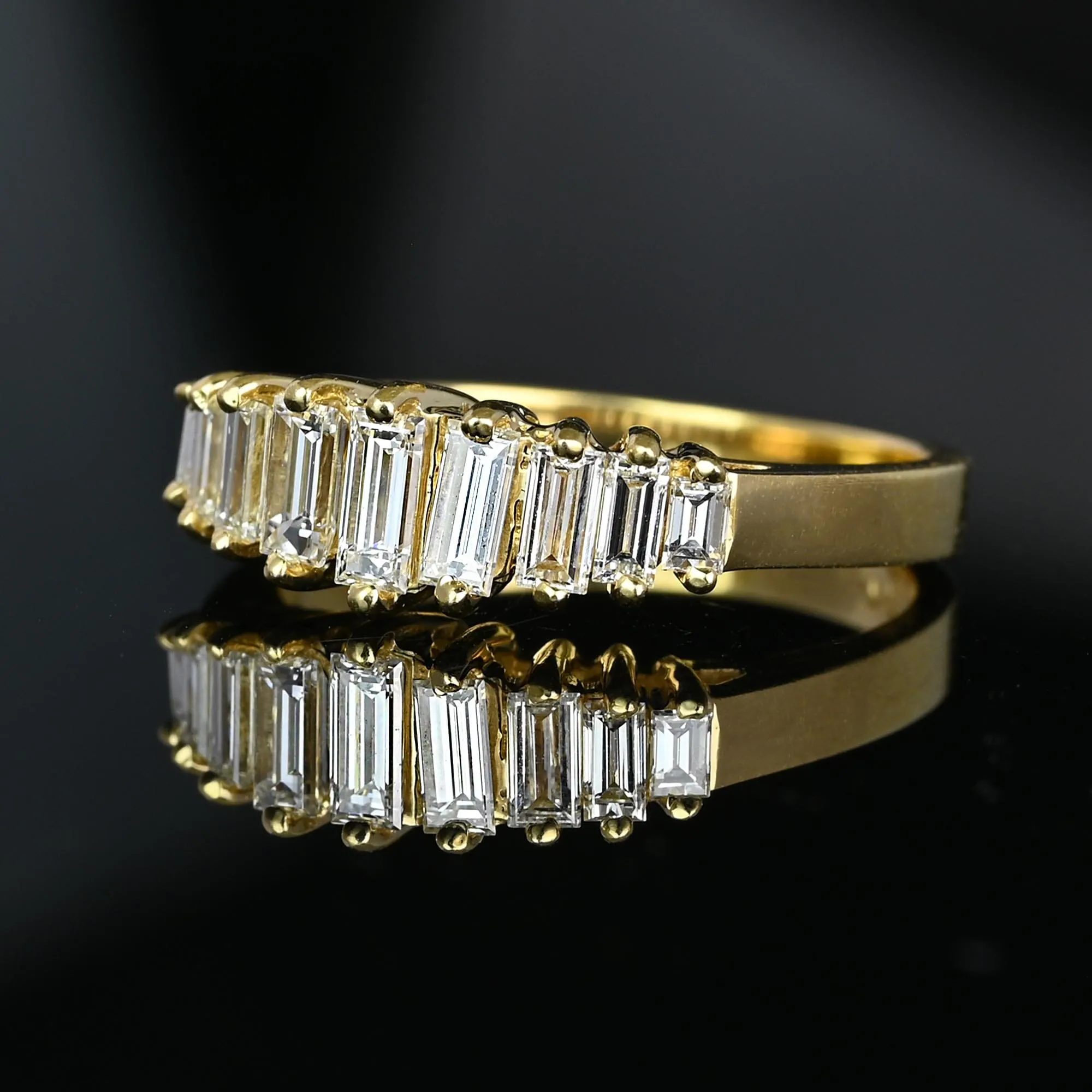 Exceptional 1 CTW Baguette Diamond Ring Band in 14K Gold