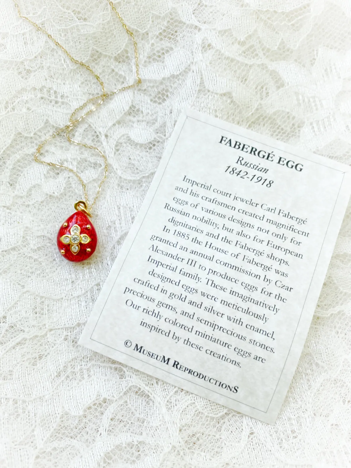 Faberge Egg Pendant Necklaces by Museum Reproductions