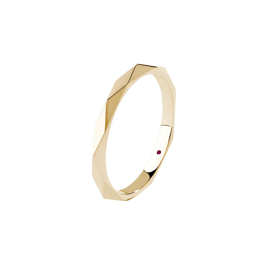 Faceted Band Ring in Gold