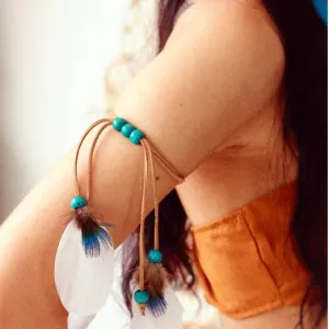 Feather arm ornament, arm chain, bracelet, bohemian style