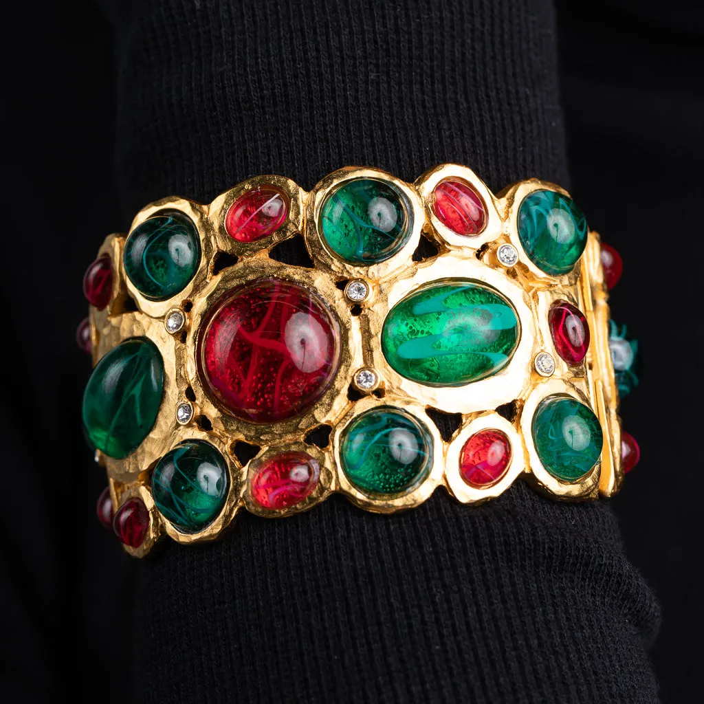 Flawed Emerald and Ruby Cuff