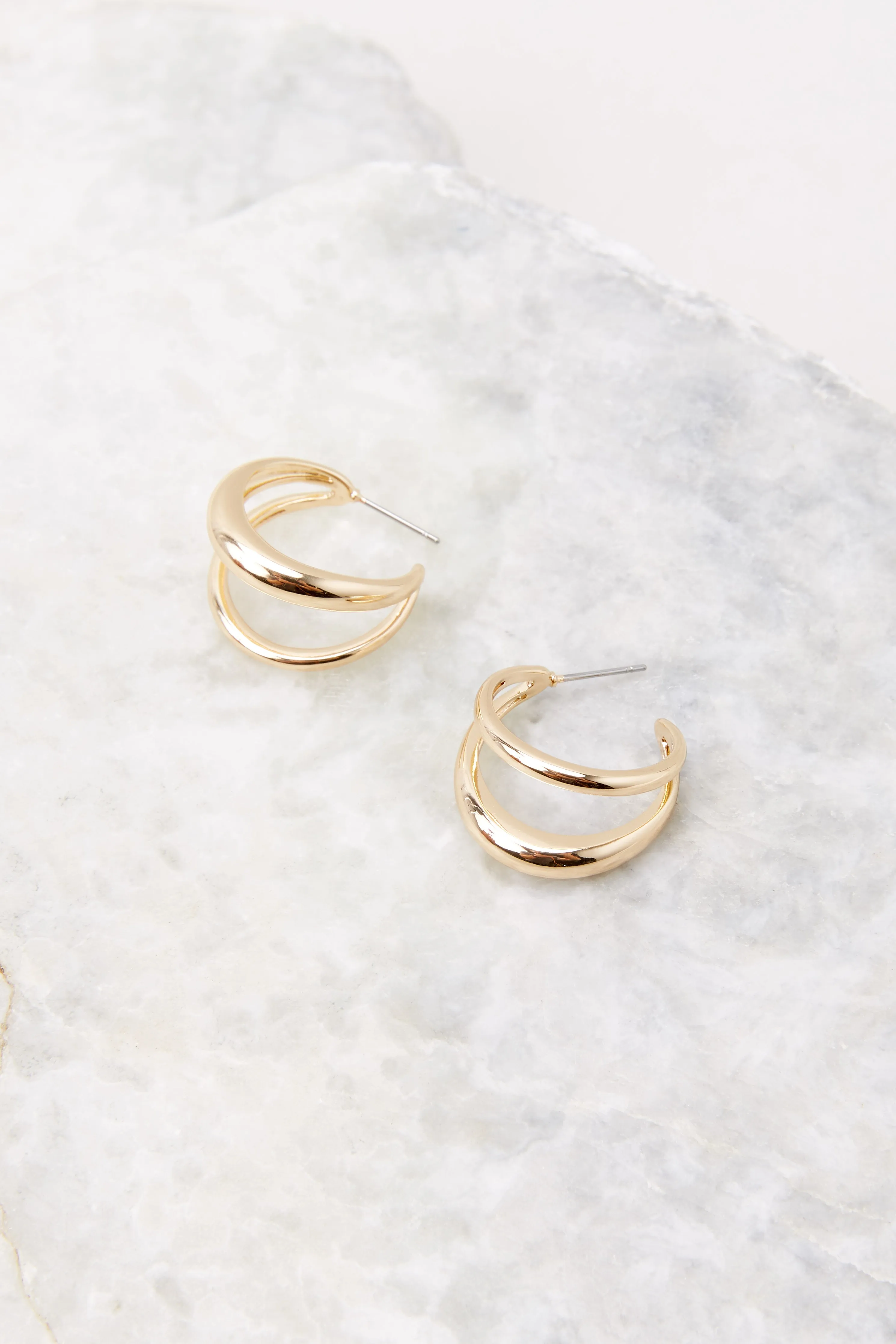 Give It A Whirl Gold Hoop Earrings