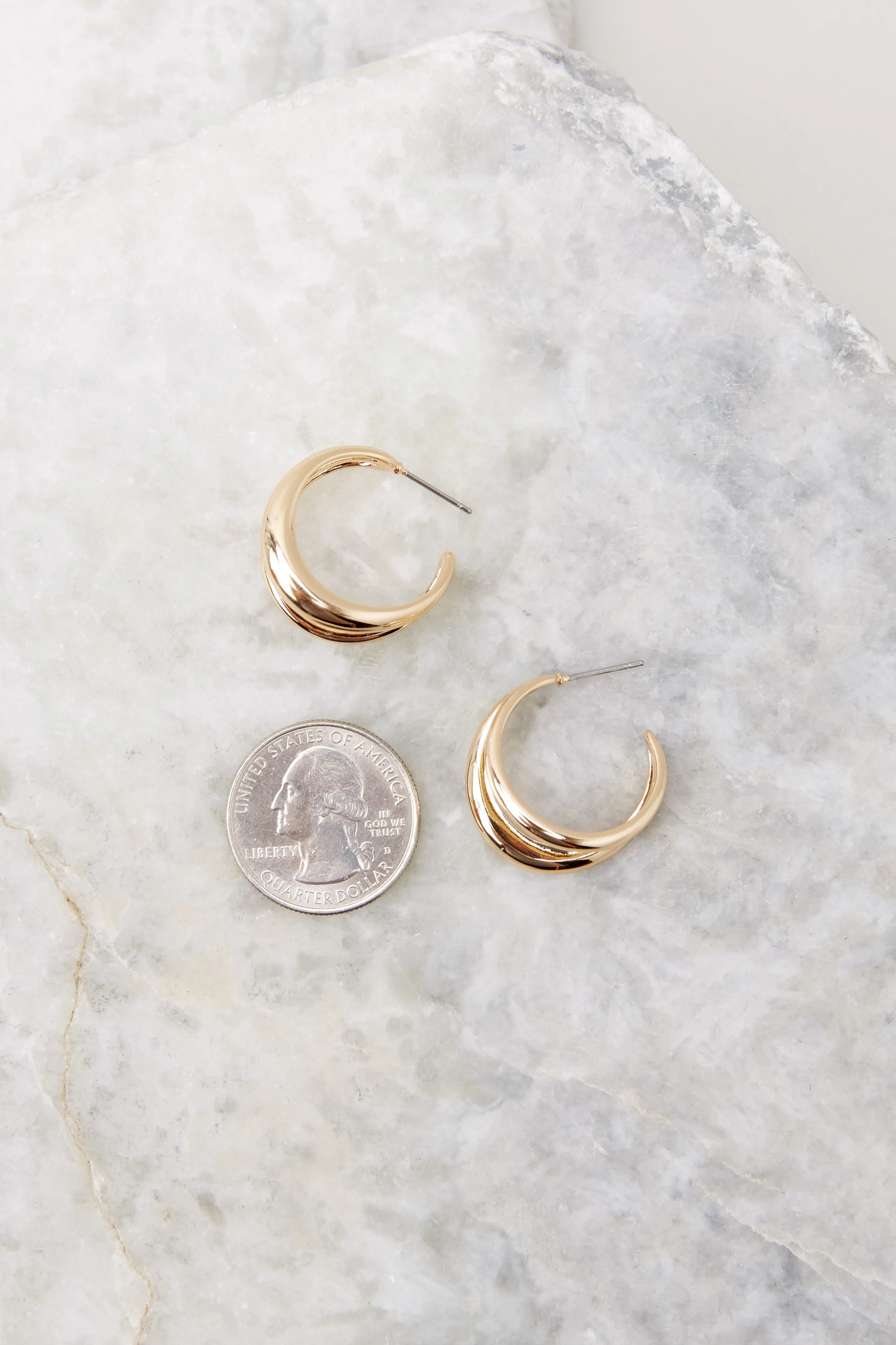 Give It A Whirl Gold Hoop Earrings