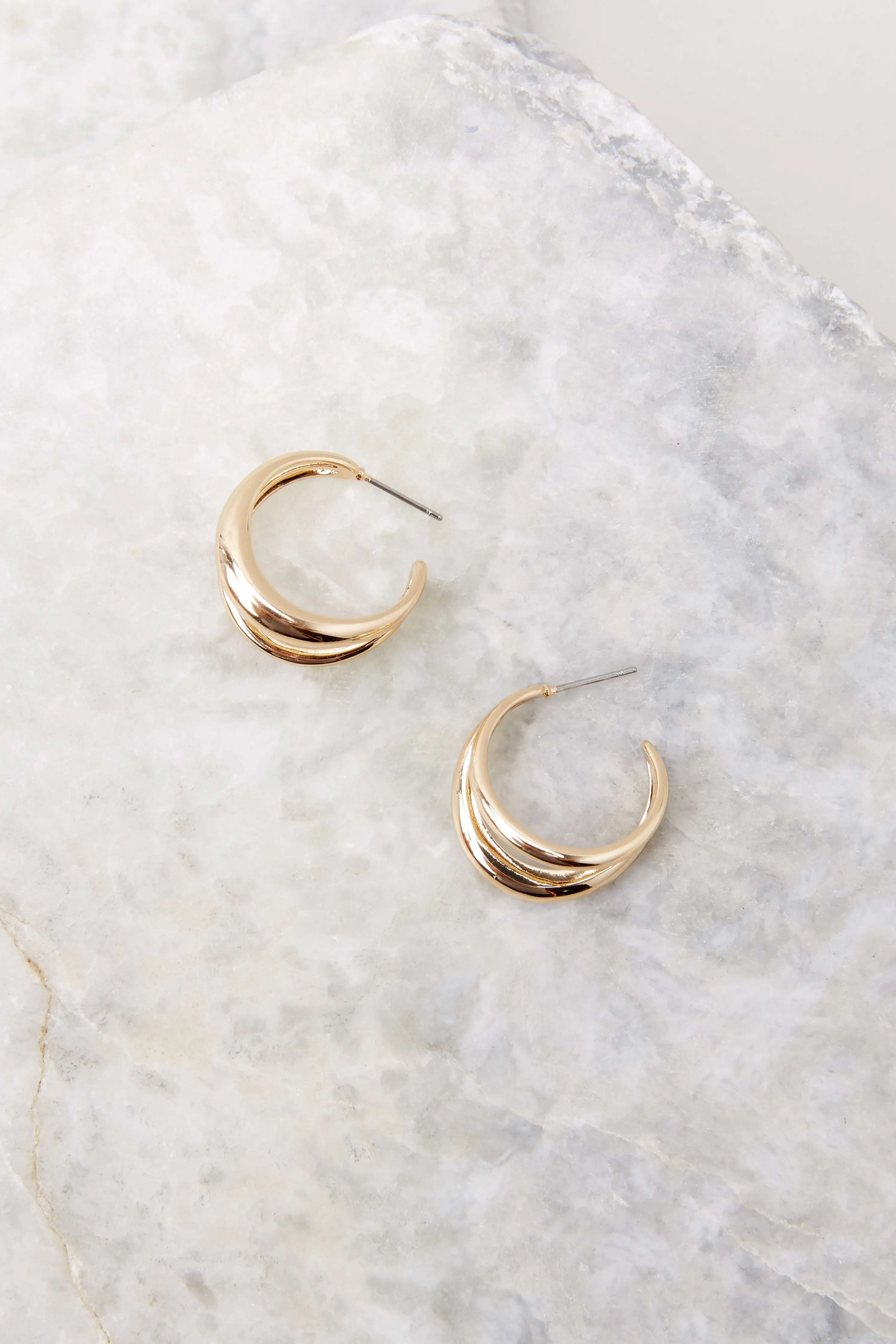 Give It A Whirl Gold Hoop Earrings