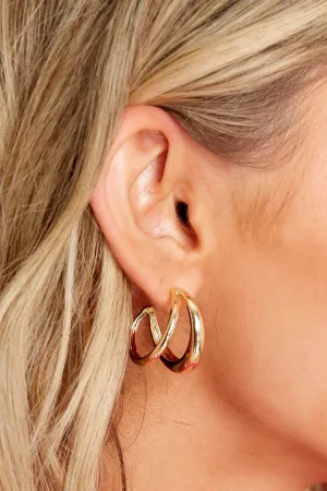 Give It A Whirl Gold Hoop Earrings