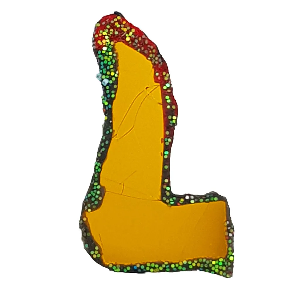 GOLD AND GREEN BROOCH - L SHOE