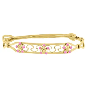 GOLD FILLED CHILDREN'S FLOWER BANGLE BRACELET