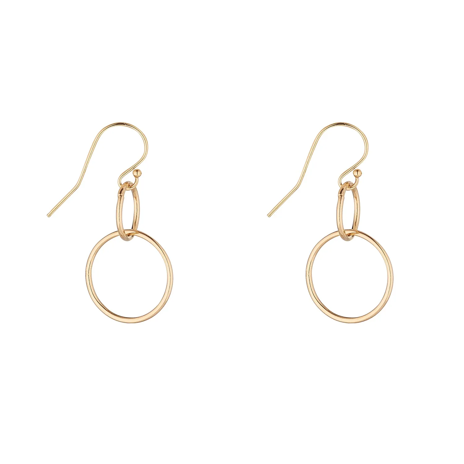 Gold Filled Double Circle Earrings