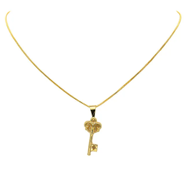 Gold Filled Key Pendant Necklace