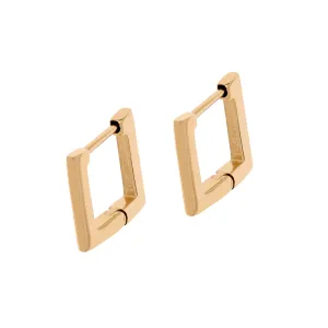 Gold Mini Square Earrings