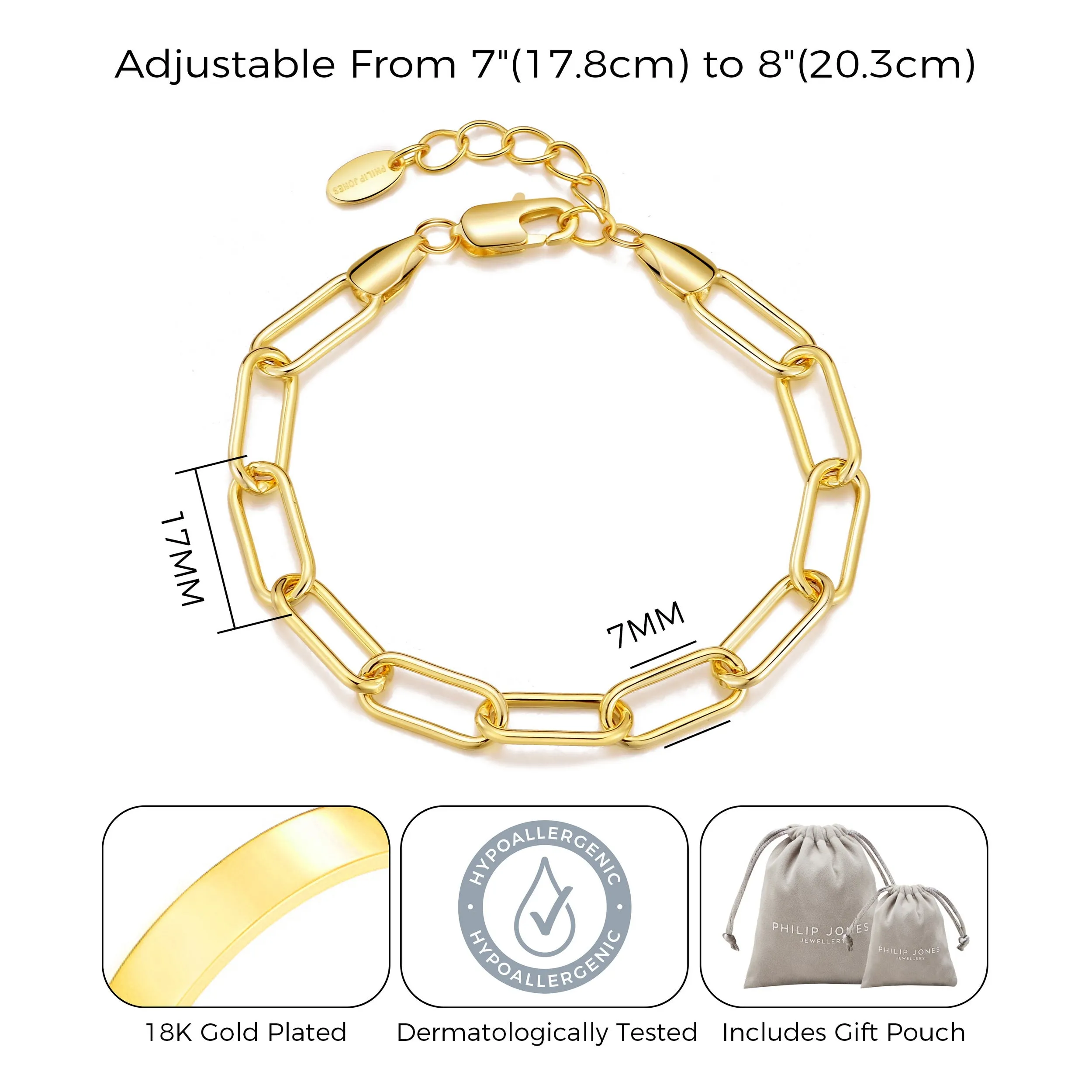 Gold Plated Paperclip Bracelet